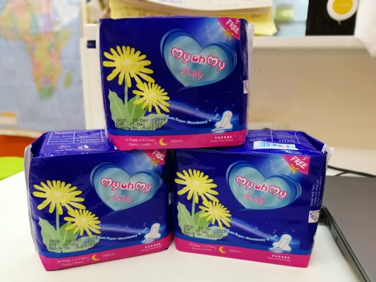 Il tovagliolo sanitario organico riempie 280mm che i cuscinetti sanitari di seta si asciugano per signora