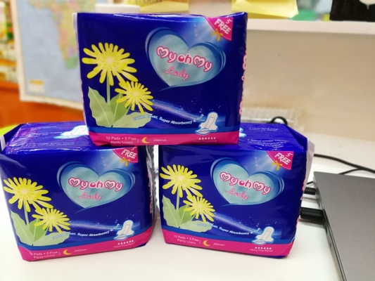OEM femminile mestruale naturale del tovagliolo sanitario di uso di notte di igiene dei cuscinetti sanitari