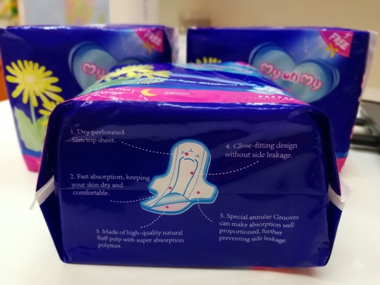 OEM femminile mestruale naturale del tovagliolo sanitario di uso di notte di igiene dei cuscinetti sanitari