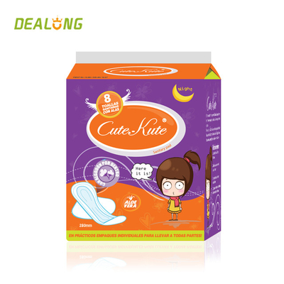 Signora comoda Care Sanitary Napkin dei cuscinetti sanitari 270mm delle donne ha stampato