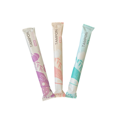 Tamponi eliminanti del cotone dei tamponi del cartone della scatola vaginale biodegradabile organica economica all'ingrosso delle signore