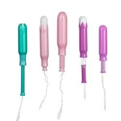 Tamponi eliminanti del cotone dei tamponi del cartone della scatola vaginale biodegradabile organica economica all'ingrosso delle signore